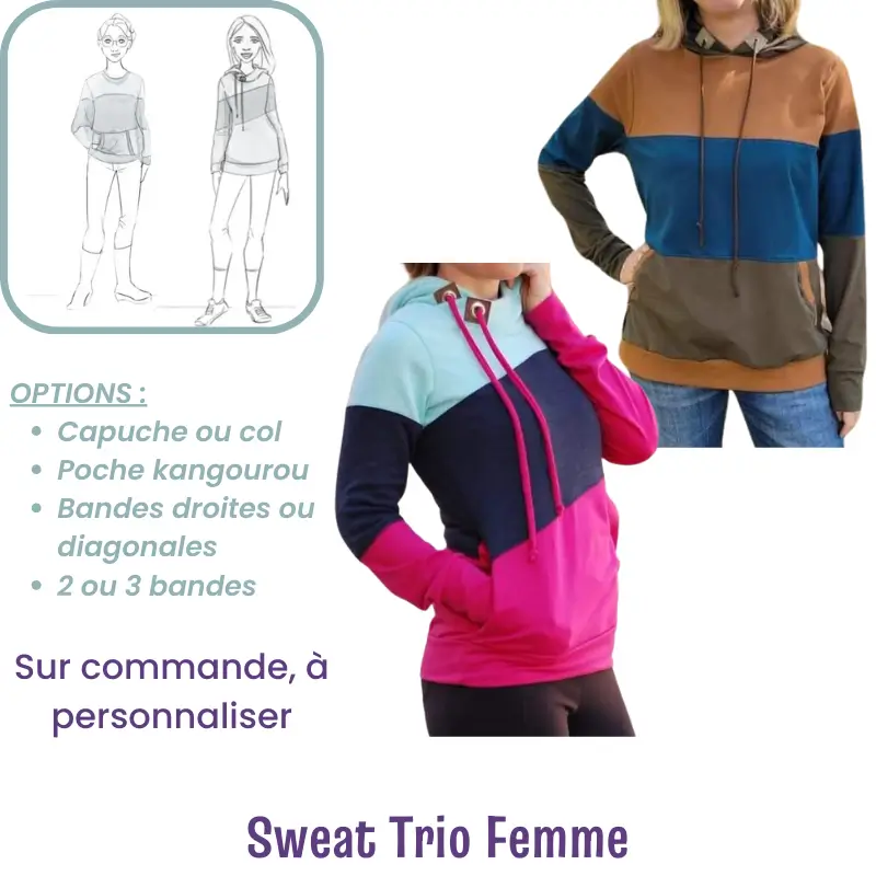 Sweat bicolore ou plus femme