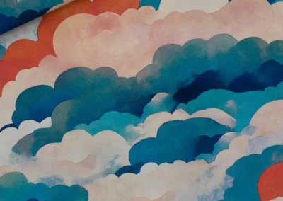 French Terry Nuages colorés - syas